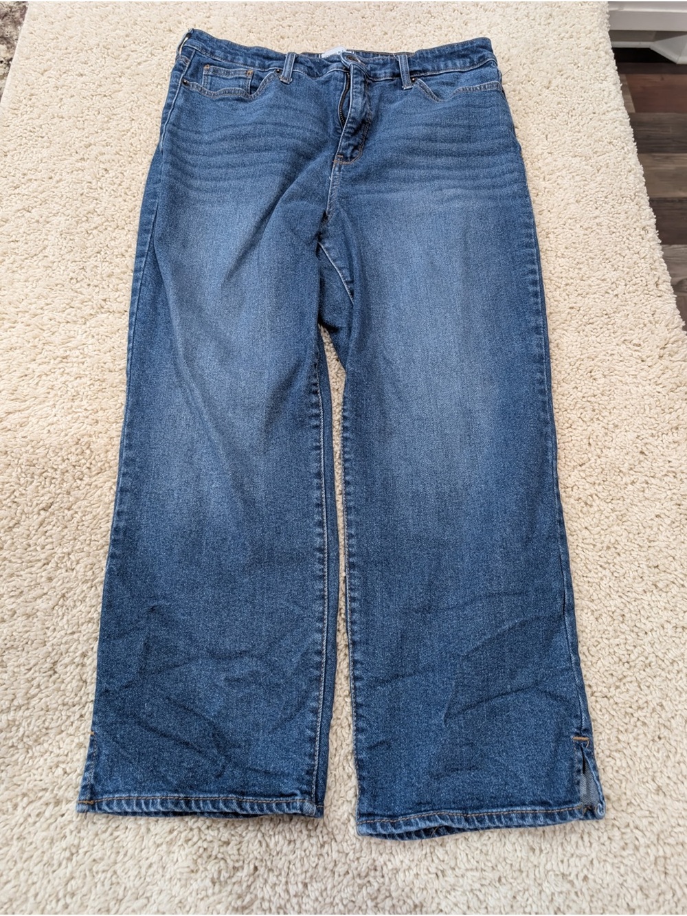 crown & ivy Dark Blue Wide-Leg Ankle Length Jeans